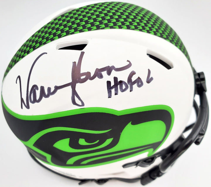 Warren Moon Auto Seahawks Lunar Eclipse White Speed Mini Helmet HOF 06 MCS Holo