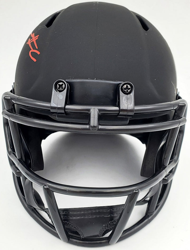 Devonta Smith Signed Alabama Crimson Tide Eclipse Black Speed Mini Helmet