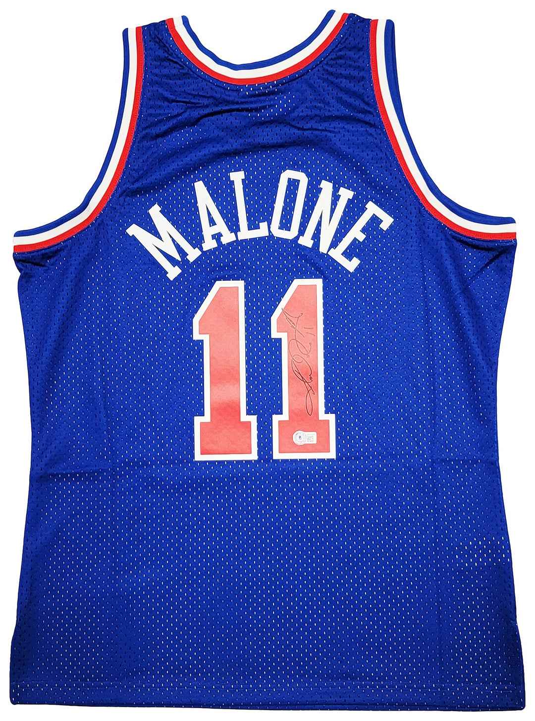 Jazz Karl Malone Auto Blue Authentic Mitchell Ness 1992 ASG Jersey Sz L Beckett