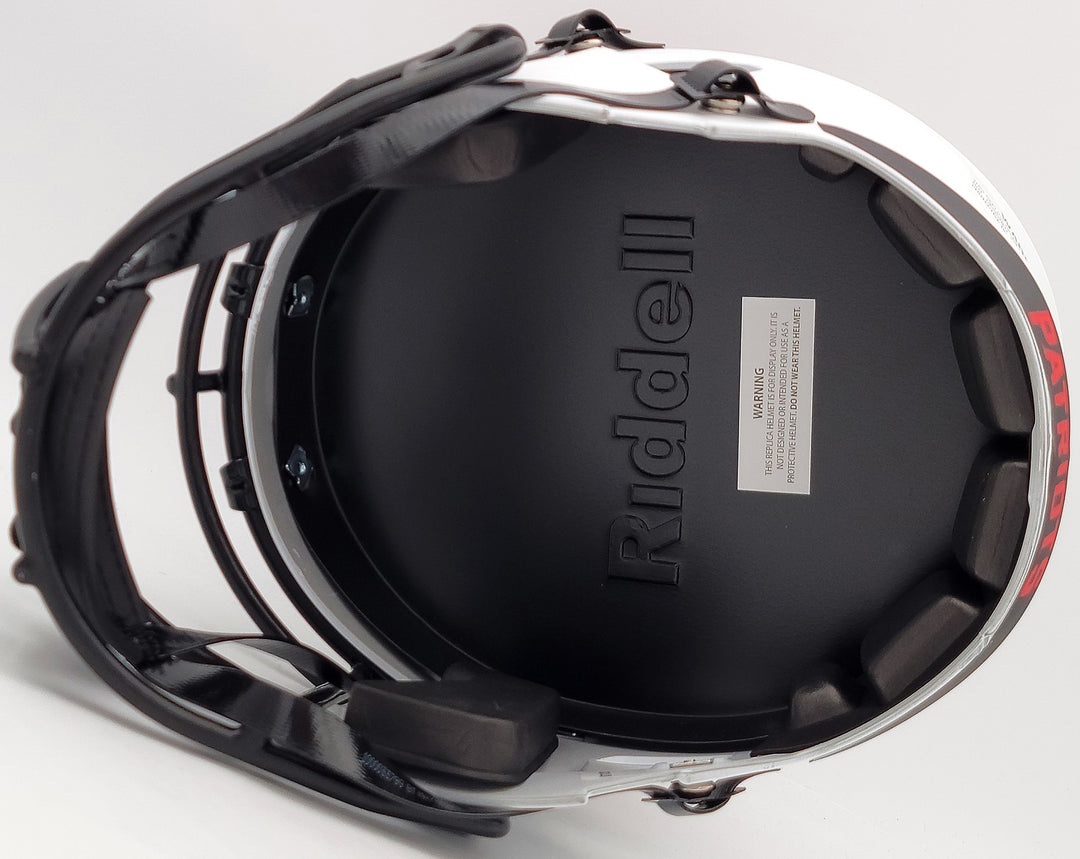 Mac Jones Auto Patriots Lunar Eclipse White Full Size Rep Speed Helmet Beckett