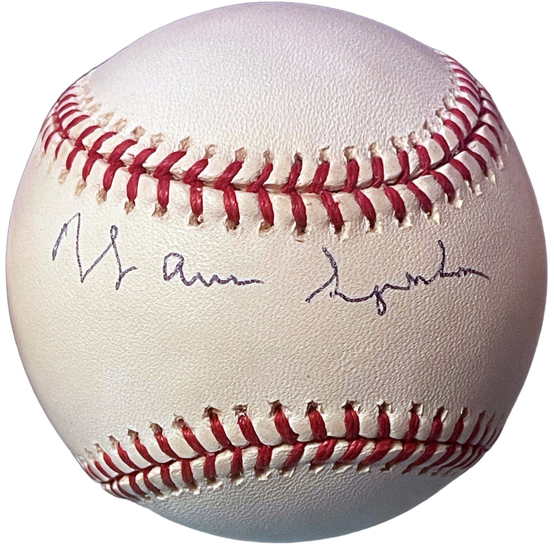 Warren Spahn signed Official Rawlings RONL National League Baseball- COA
