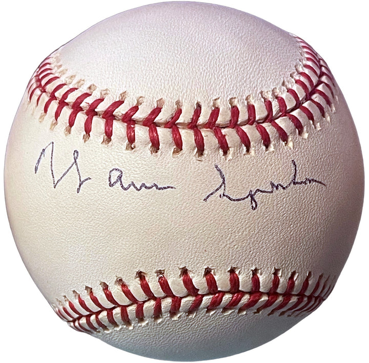 Warren Spahn signed Official Rawlings RONL National League Baseball- COA
