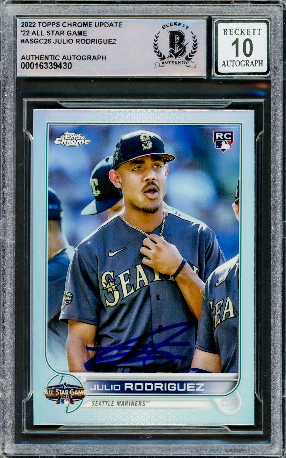 Julio Rodriguez Signed 2022 Topps Chrome All Star Refractor RC #ASGC-26