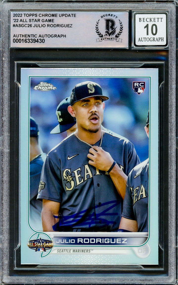 Julio Rodriguez Signed 2022 Topps Chrome All Star Refractor RC #ASGC-26
