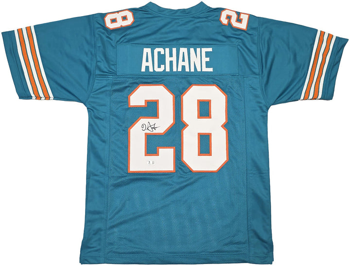 Miami Dolphins De'Von Achane Signed Teal Jersey Beckett Witness