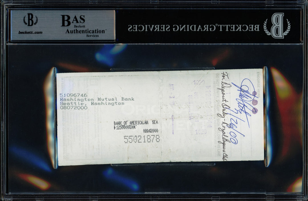 Bill Russell Autographed Signed 3x6 Check Boston Celtics Beckett BAS