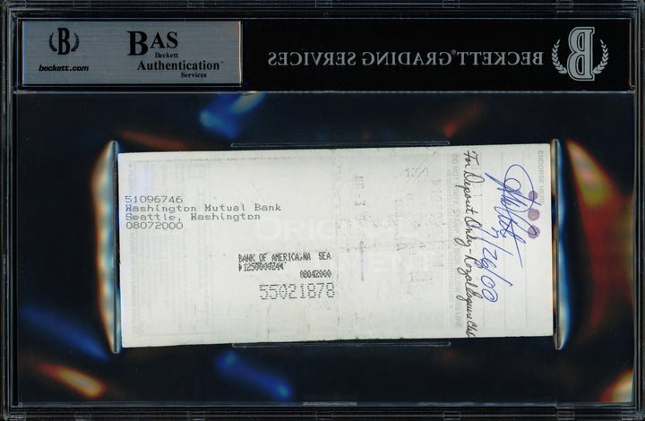 Bill Russell Autographed Signed 3x6 Check Boston Celtics Beckett BAS