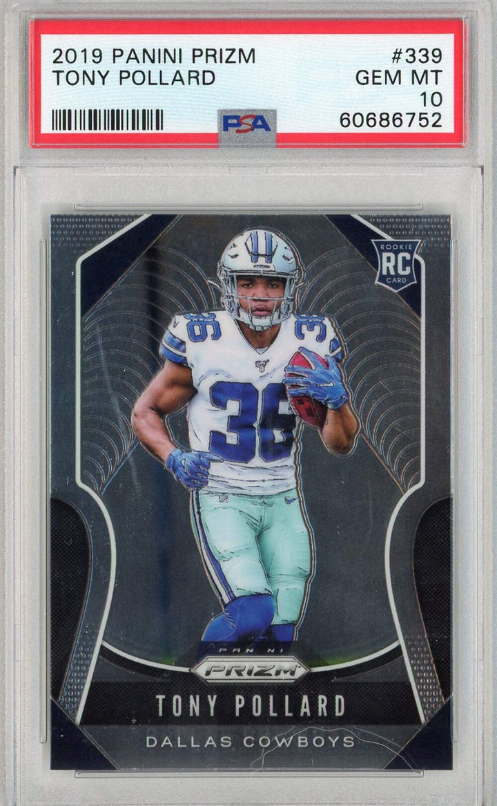 Graded 2019 Panini Prizm Tony Pollard #339 Rookie RC Football Card PSA 10 Gem
