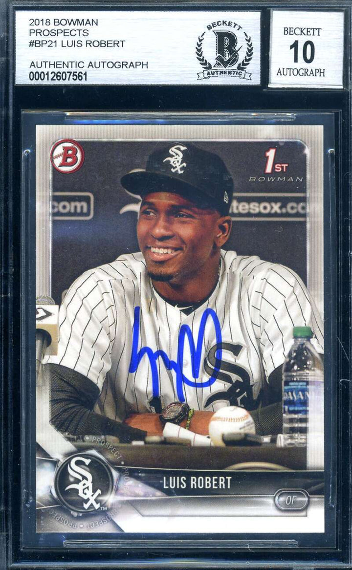 Luis Roberts Gem Mint 10 Beckett BAS Signed 2018 Bowman First Rookie Autograph
