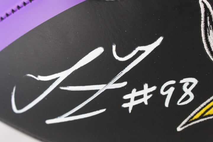 Linval Joseph Autographed Minnesota Vikings Logo Football Defend The North 59388