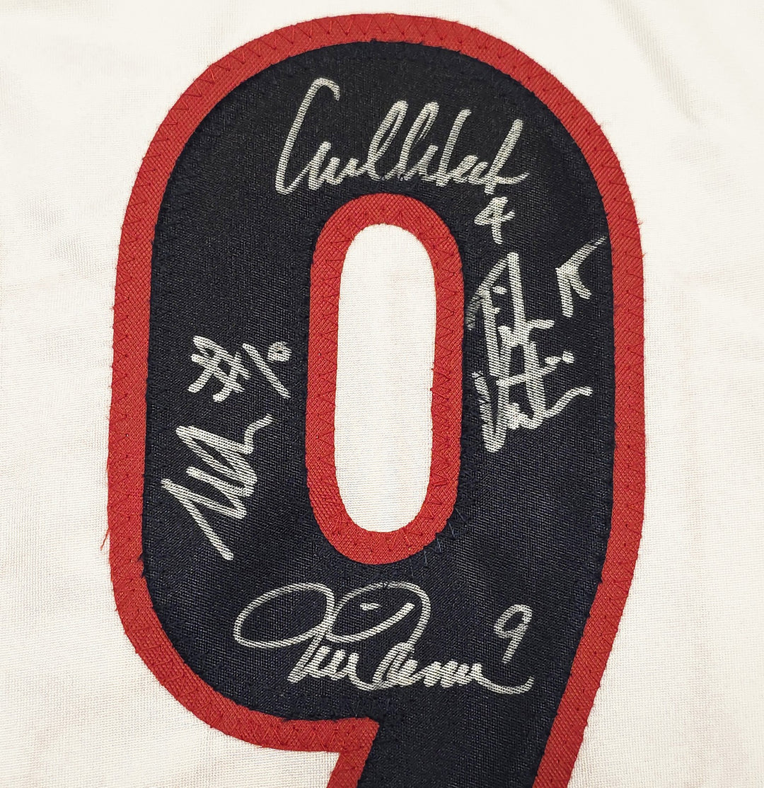 1999 Team USA Women's Soccer World Cup Champions Auto White Jersey 8 Sigs Hamm