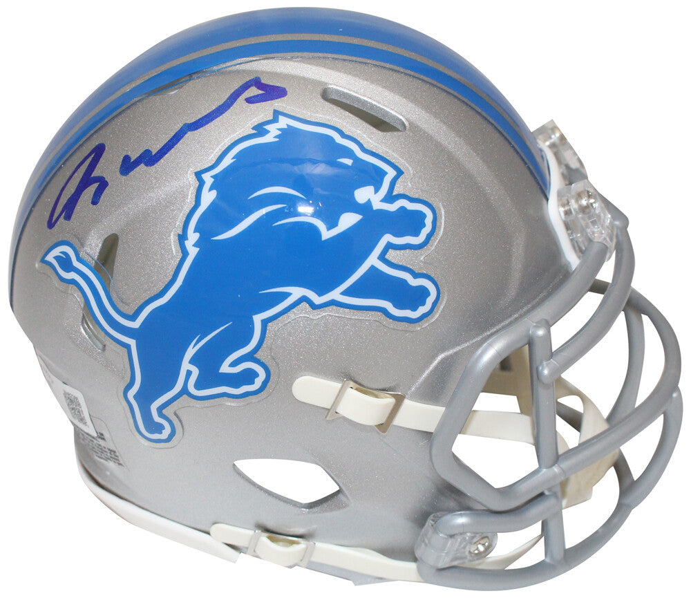 Jameson Williams Signed Detroit Lions Mini Helmet BAS 40173