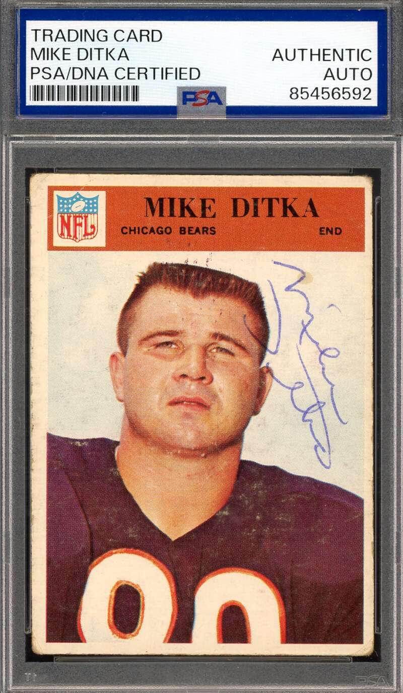 Mike Ditka PSA DNA Vintage Signed 1966 Philadelphia Gum Autograph
