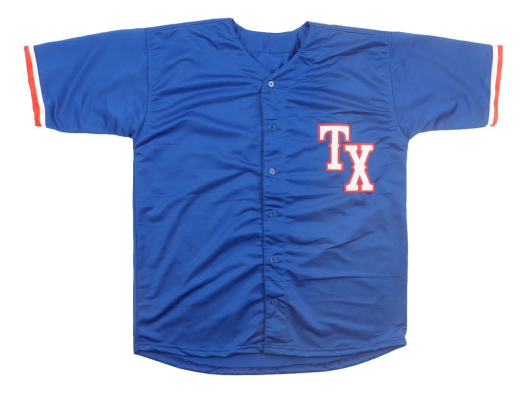 Josh Jung Texas Signed Blue Baseball Jersey BAS
