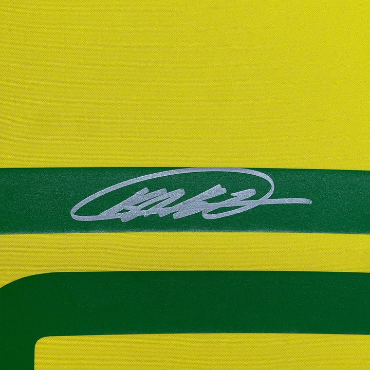 Framed Autographed/Signed Ricardo Kaka 33x42 Brazil Yellow Jersey BAS COA