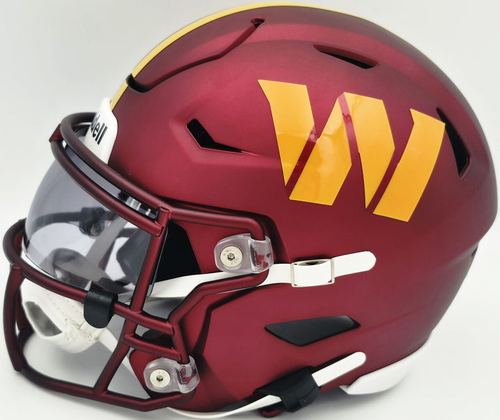 Mike Sainristil Signed Maroon Riddell SpeedFlex MIDI Mid-Size Helmet Washington
