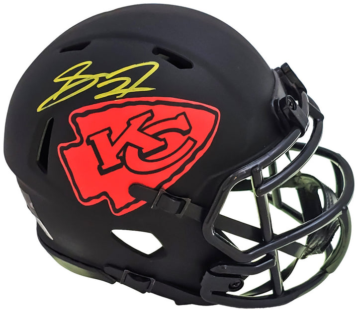 Skyy Moore Signed Kansas City Chiefs Eclipse Black Speed Mini Helmet Beckett Wit