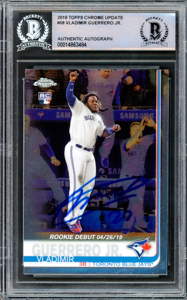 Vladimir Guerrero Jr. Signed 2019 Topps Chrome Update RC 58 Blue Jays Beckett
