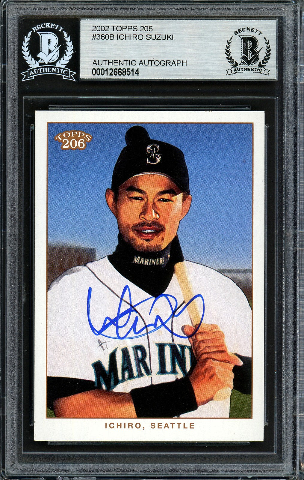 Ichiro Suzuki Signed 2003 Topps 206 Card 360 Seattle Mariners Beckett