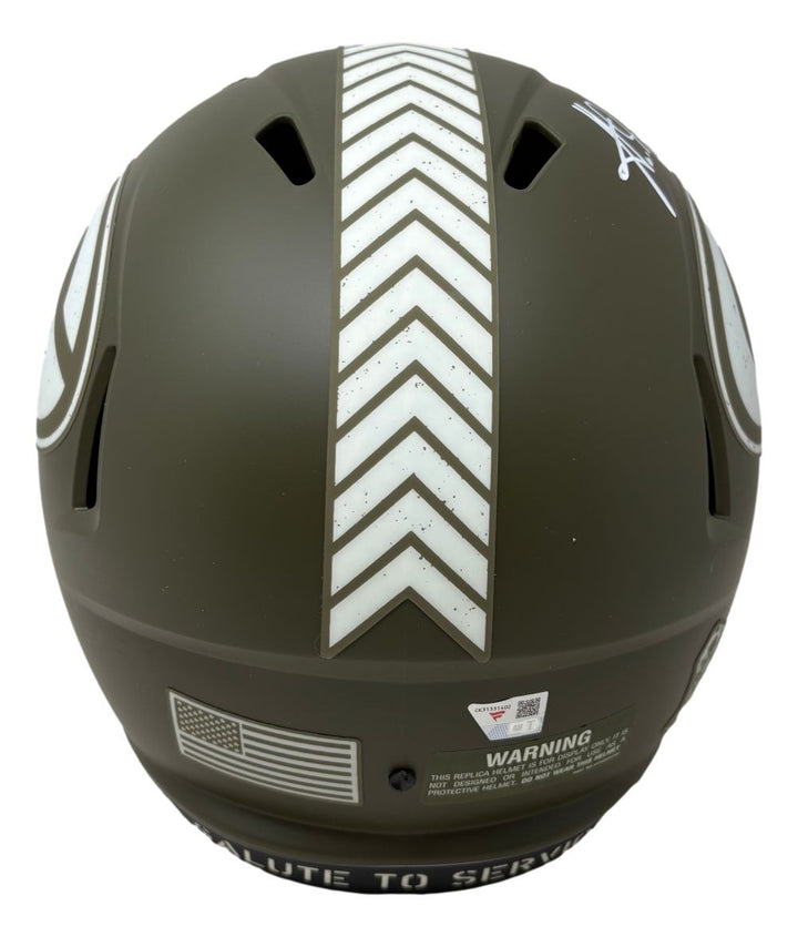 Aaron Jones Signed Packers FS Salute To Service Replica Speed Helmet Fanatics