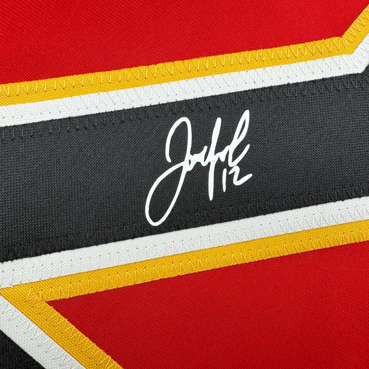 Facsimile Autographed Jarome Iginla Calgary Red Reprint Jersey Size Men's XL