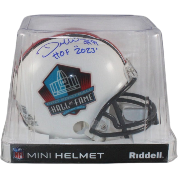 Demarcus Ware Autographed Hall of Fame HOF VSR4 Mini Helmet Beckett WIT 56381