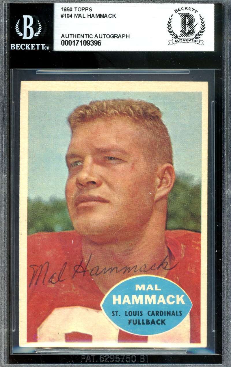 Mal Hammack Beckett BAS Signed 1960 Topps Rookie Autographed