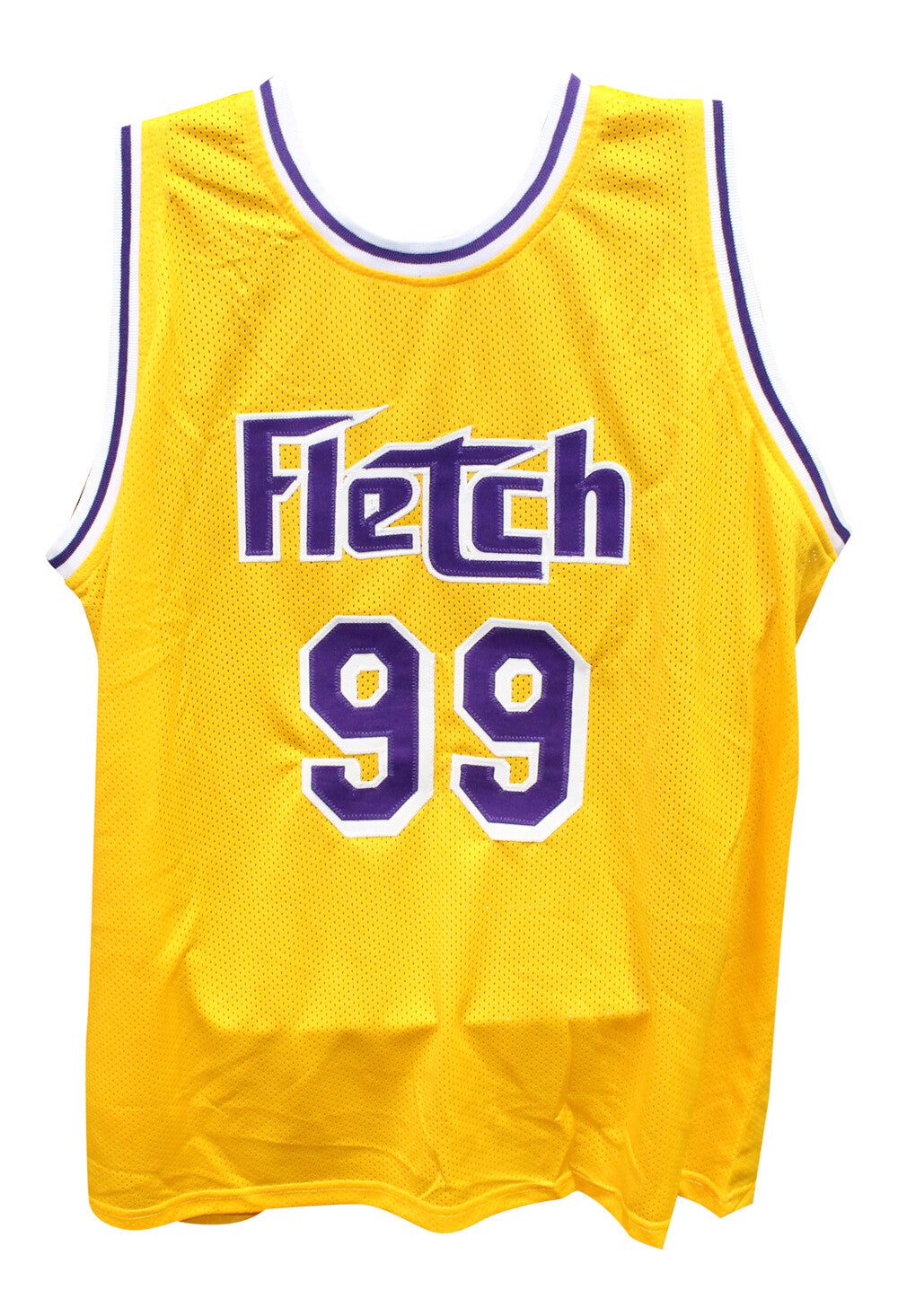 Chevy Chase Autographed Pro Style Yellow Fletch Jersey Beckett 40846