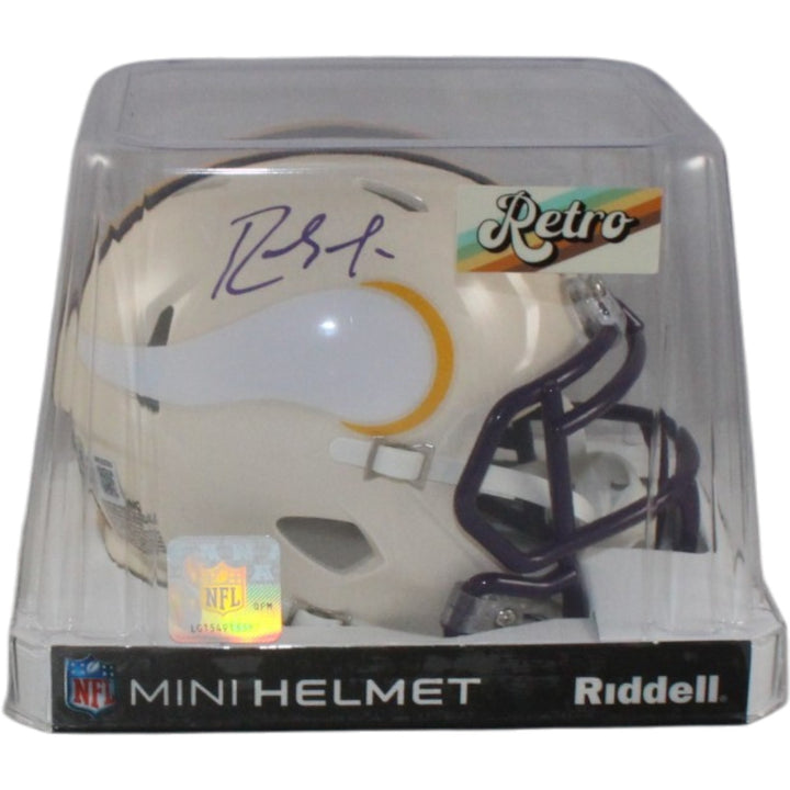 Randy Moss Autographed Minnesota Vikings Retro Mini Helmet Beckett 56311