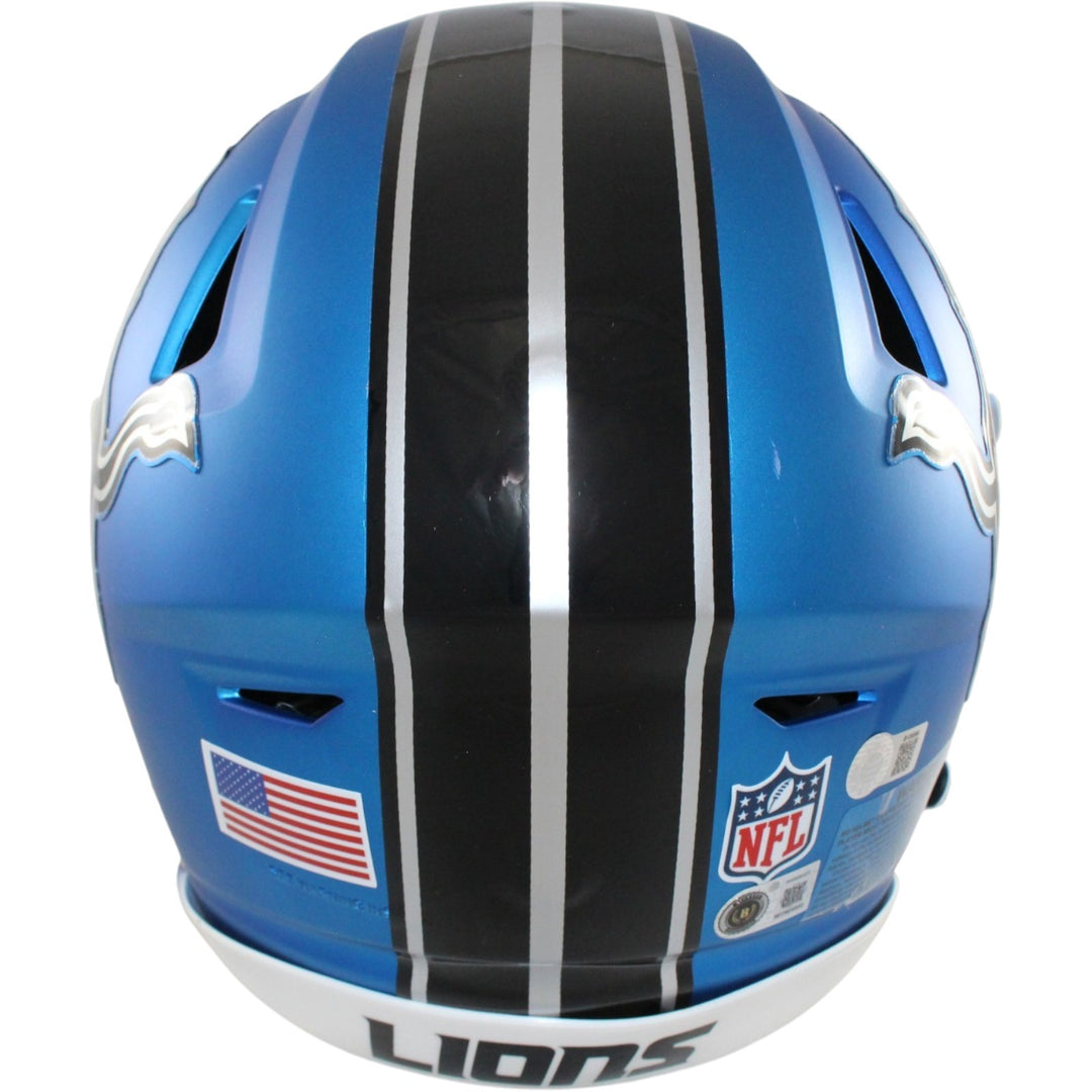 Barry Sanders Signed Detroit Lions ALT SpeedFlex Helmet Beckett Witness 58196