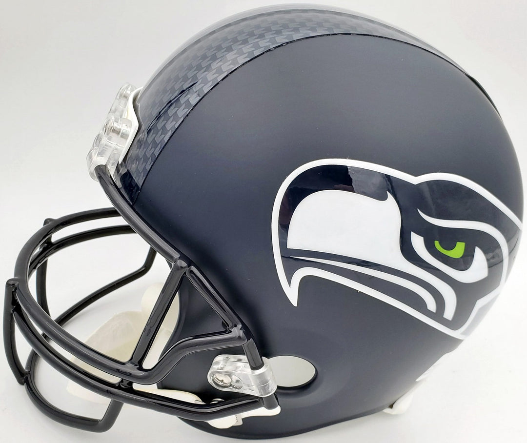 Russell Wilson Signed Seattle Seahawks Full Size Replica Helmet In White RW Holo
