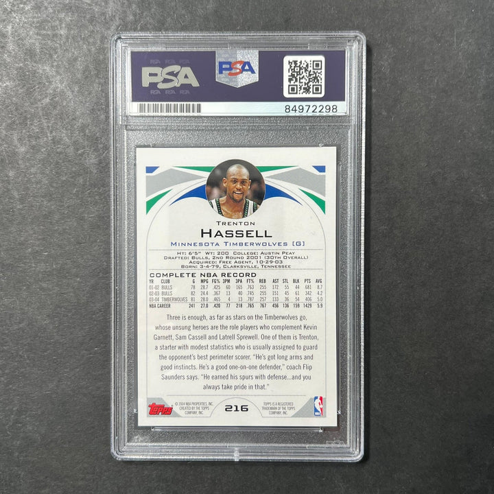 2004-05 Topps #216 Trenton Hassell Signed Card AUTO PSA Slabbed Minnesota Timber