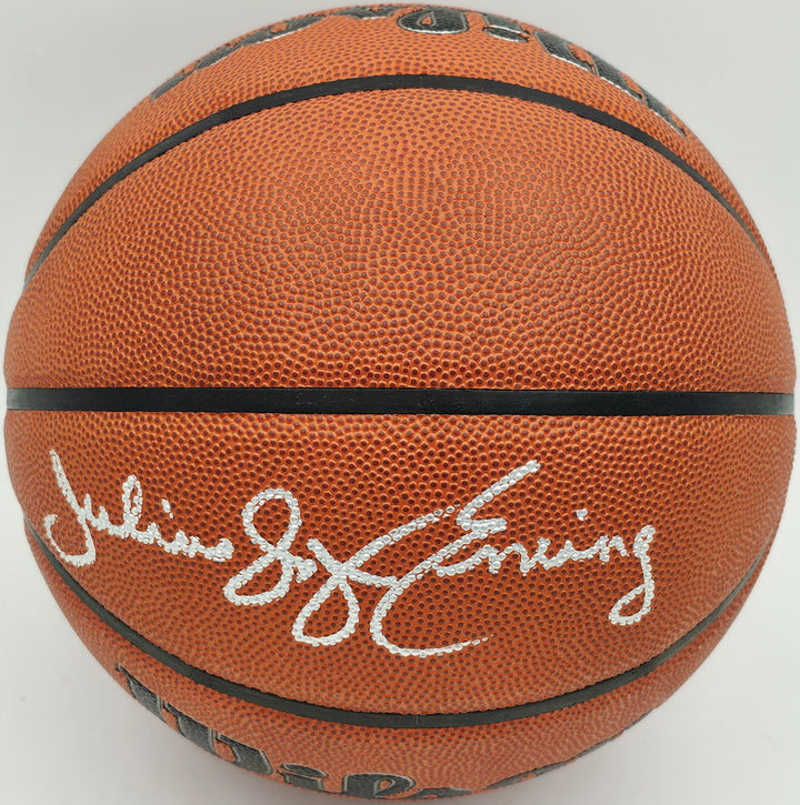 Julius "Dr. J" Erving Auto Authentic Series Indoor Outdoor Basketball 76ers BAS