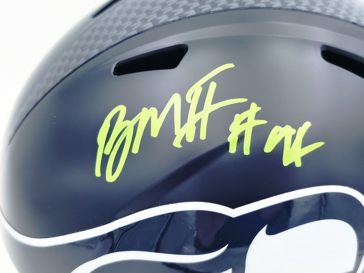Byron Murphy II Signed Seahawks Blue SB LX Champions Logo Full Size Speed