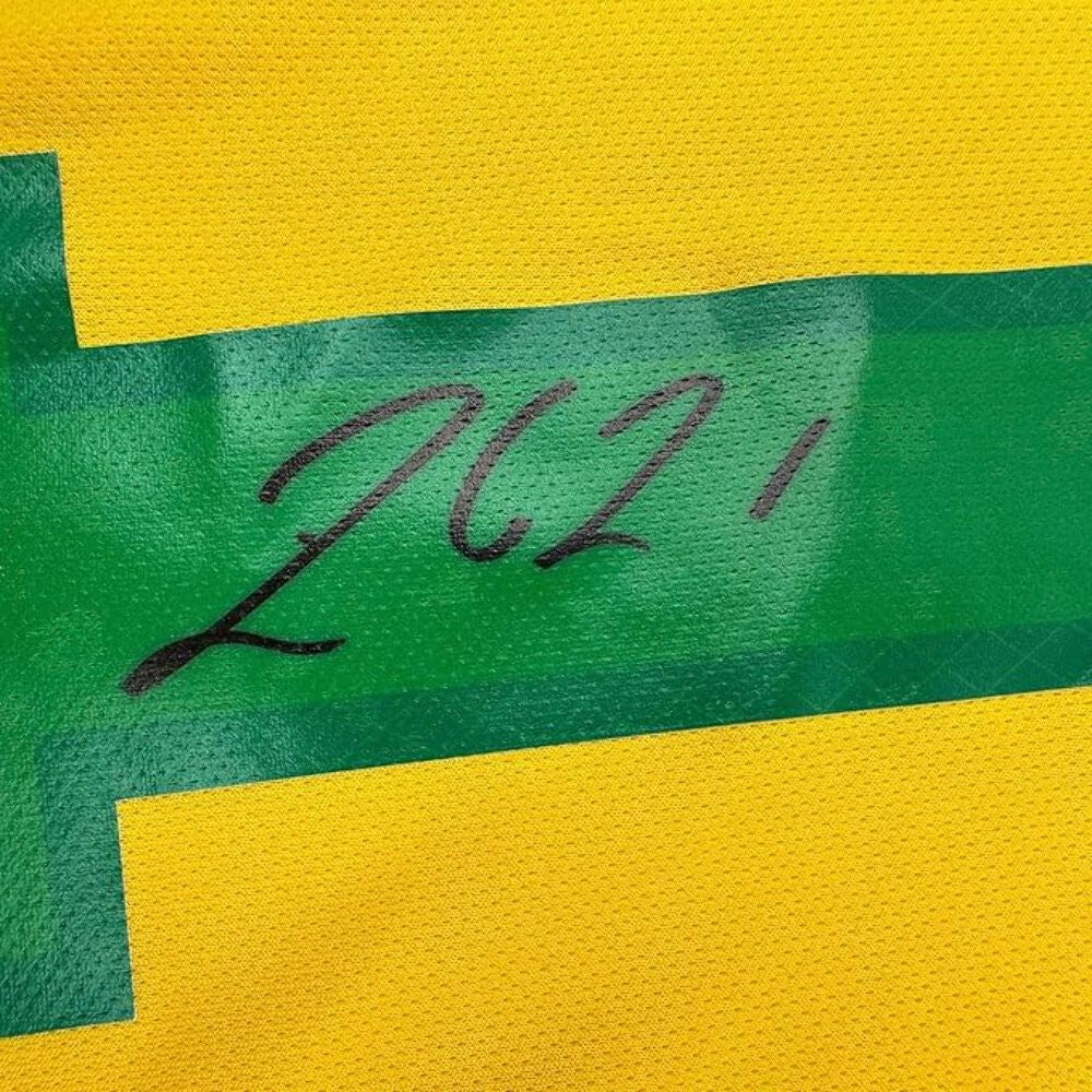 Framed Autographed/Signed Rodrygo Silva de Goes 35x39 Brazil Jersey Beckett COA