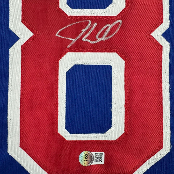 Autographed/Signed J.T. Miller New York Blue Hockey Jersey BAS COA