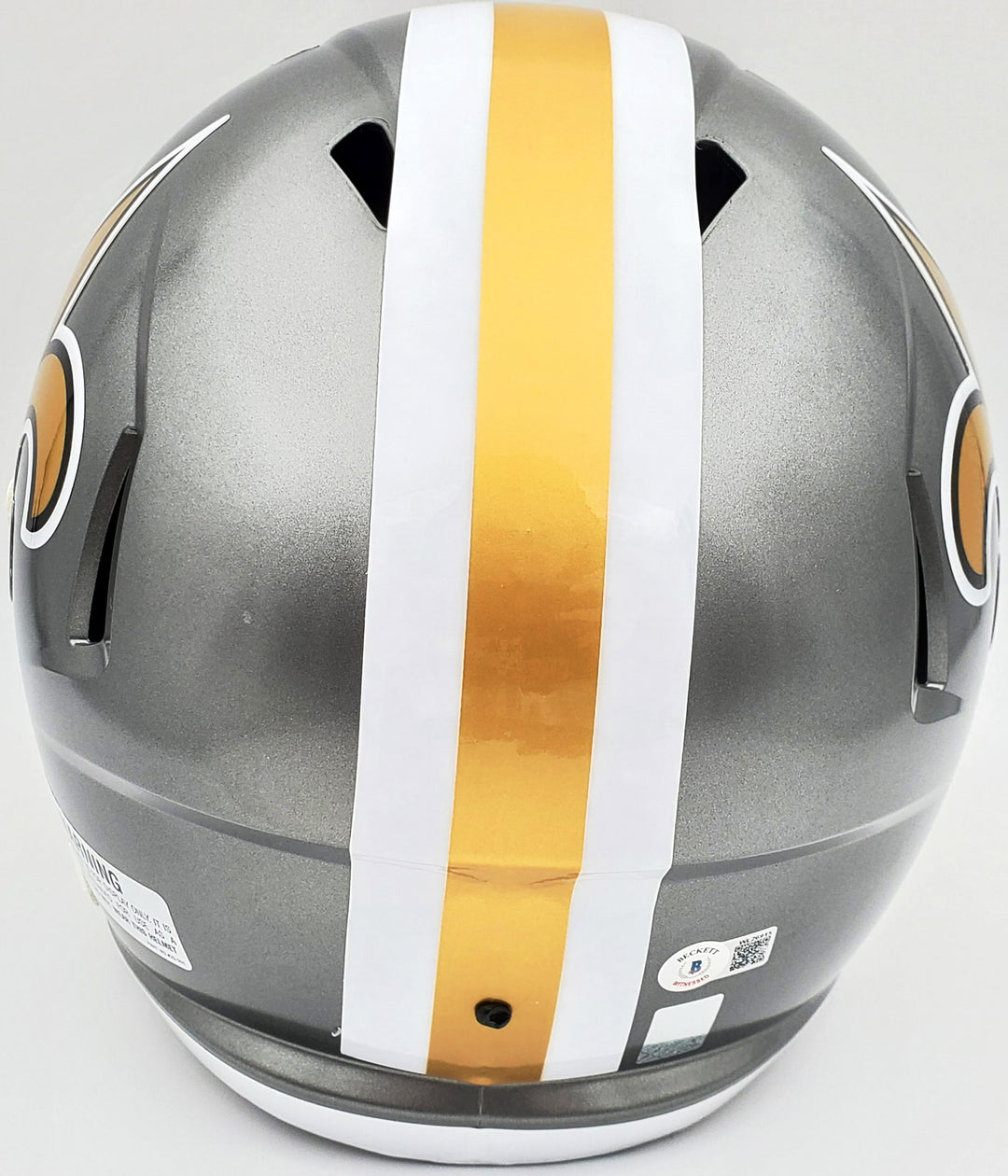 Drew Brees Auto Saints Flash Silver Full Size Rep Speed Helmet SB 44 MVP Beckett