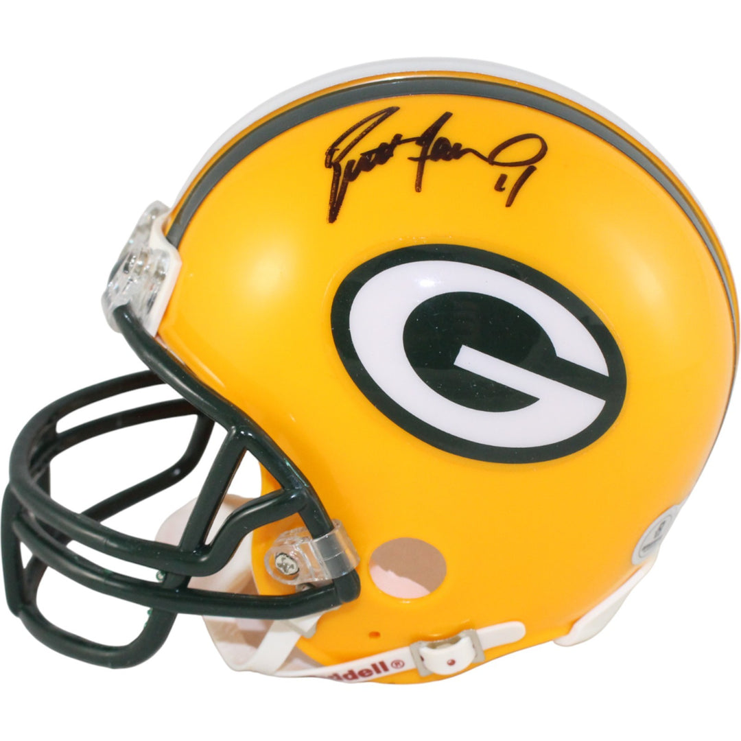 Brett Favre Autographed Green Bay Packers Mini Helmet Left Side Beckett 53162