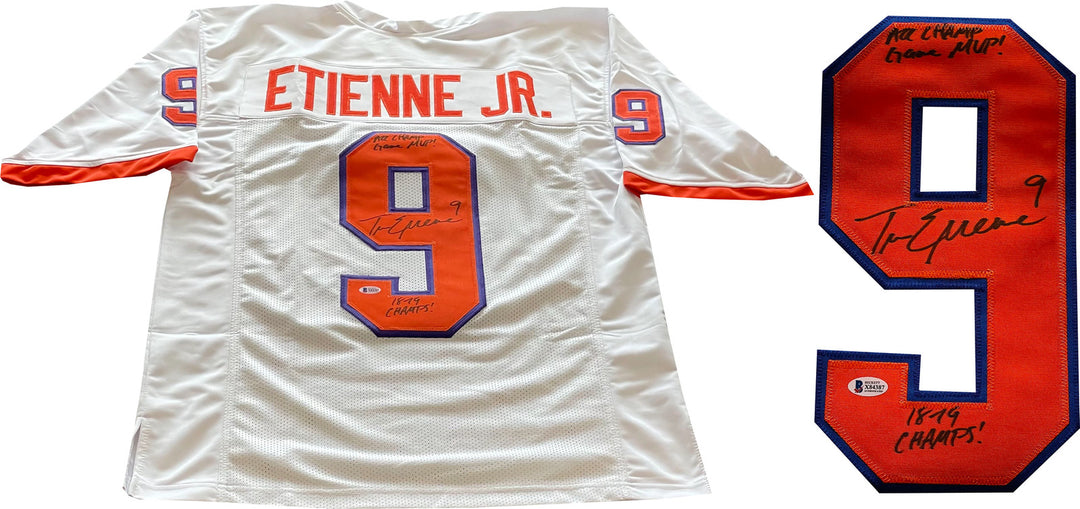 Travis Etienne "ACC Champ Game MVP & 18-19 Champs" Autographed Clemson Custom Wh