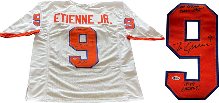 Travis Etienne "ACC Champ Game MVP & 18-19 Champs" Autographed Clemson Custom Wh