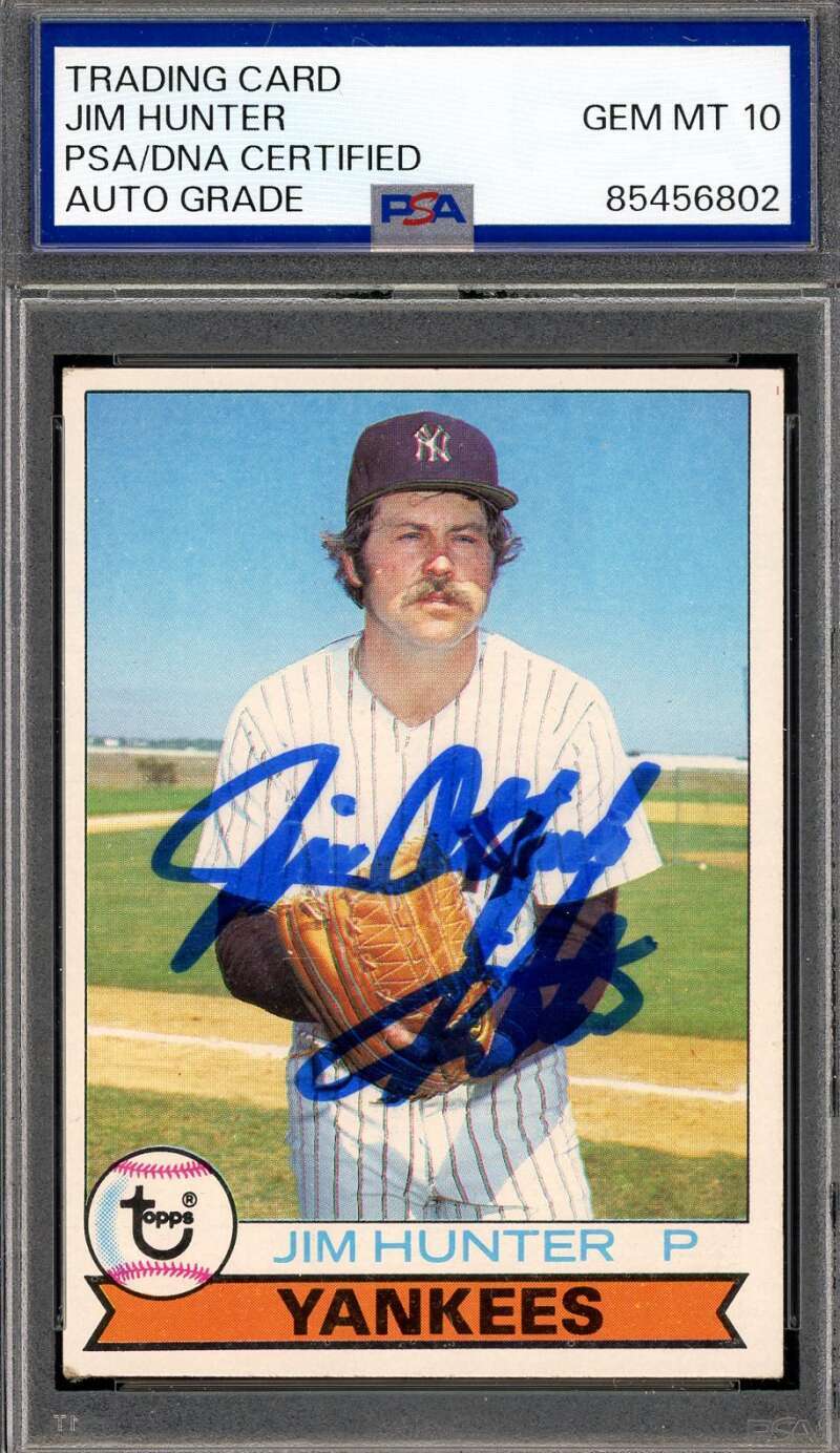 Jim Catfish Hunter Gem Mint 10 PSA DNA Signed 1979 Topps Autograph
