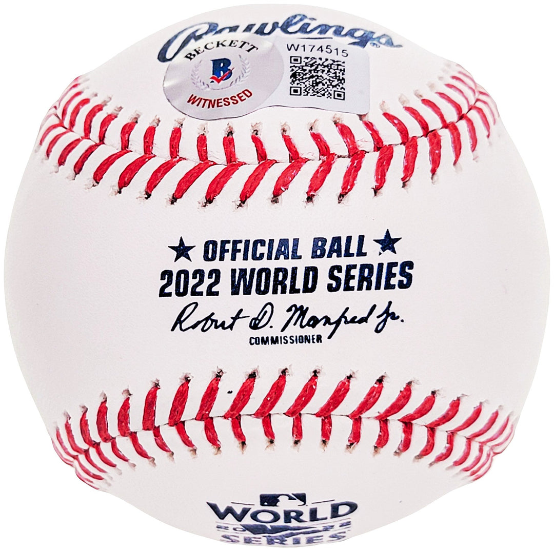 Alex Bregman Auto Official 2022 WS Logo MLB Baseball Astros 22 WS Champs Beckett