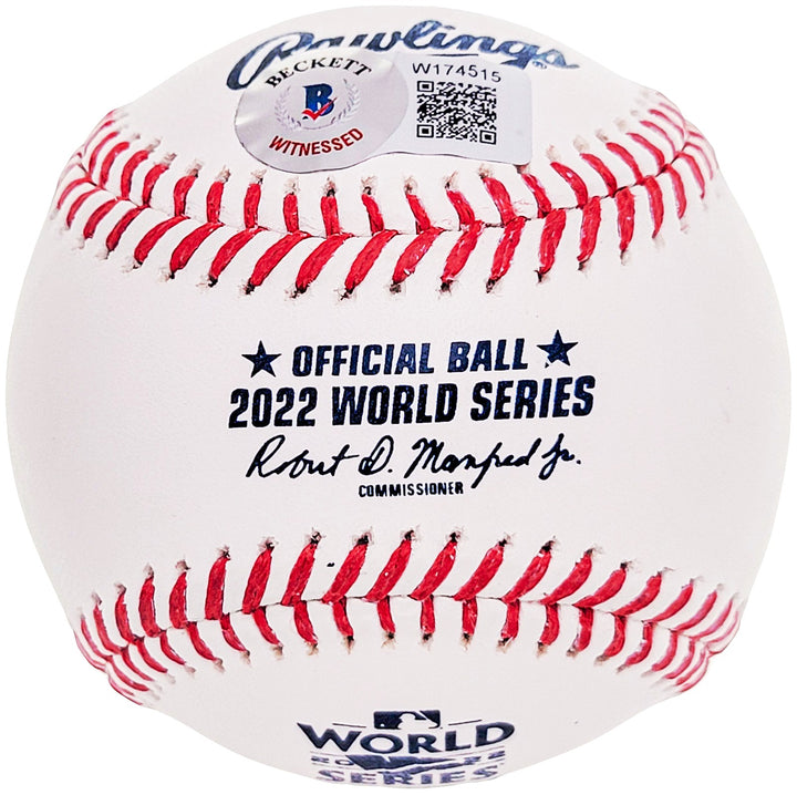 Alex Bregman Auto Official 2022 WS Logo MLB Baseball Astros 22 WS Champs Beckett