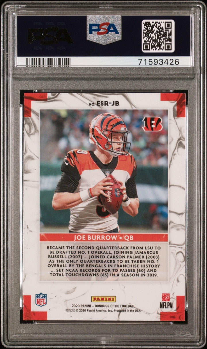 Graded 2020 Donruss Joe Burrow #JB Elite Series Rookies RC Football Card PSA 10