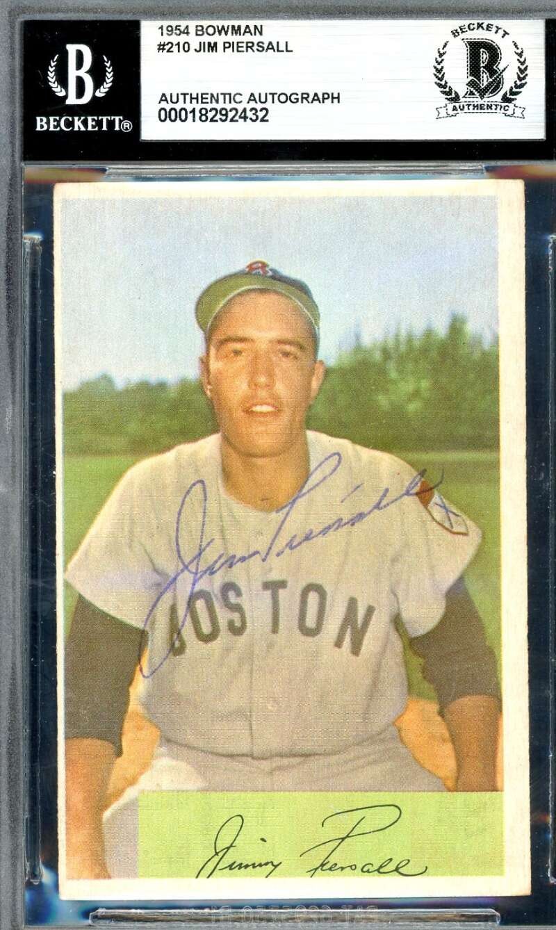 Jim Piersall Beckett BAS Vintage Signed 1954 Bowman Autograph