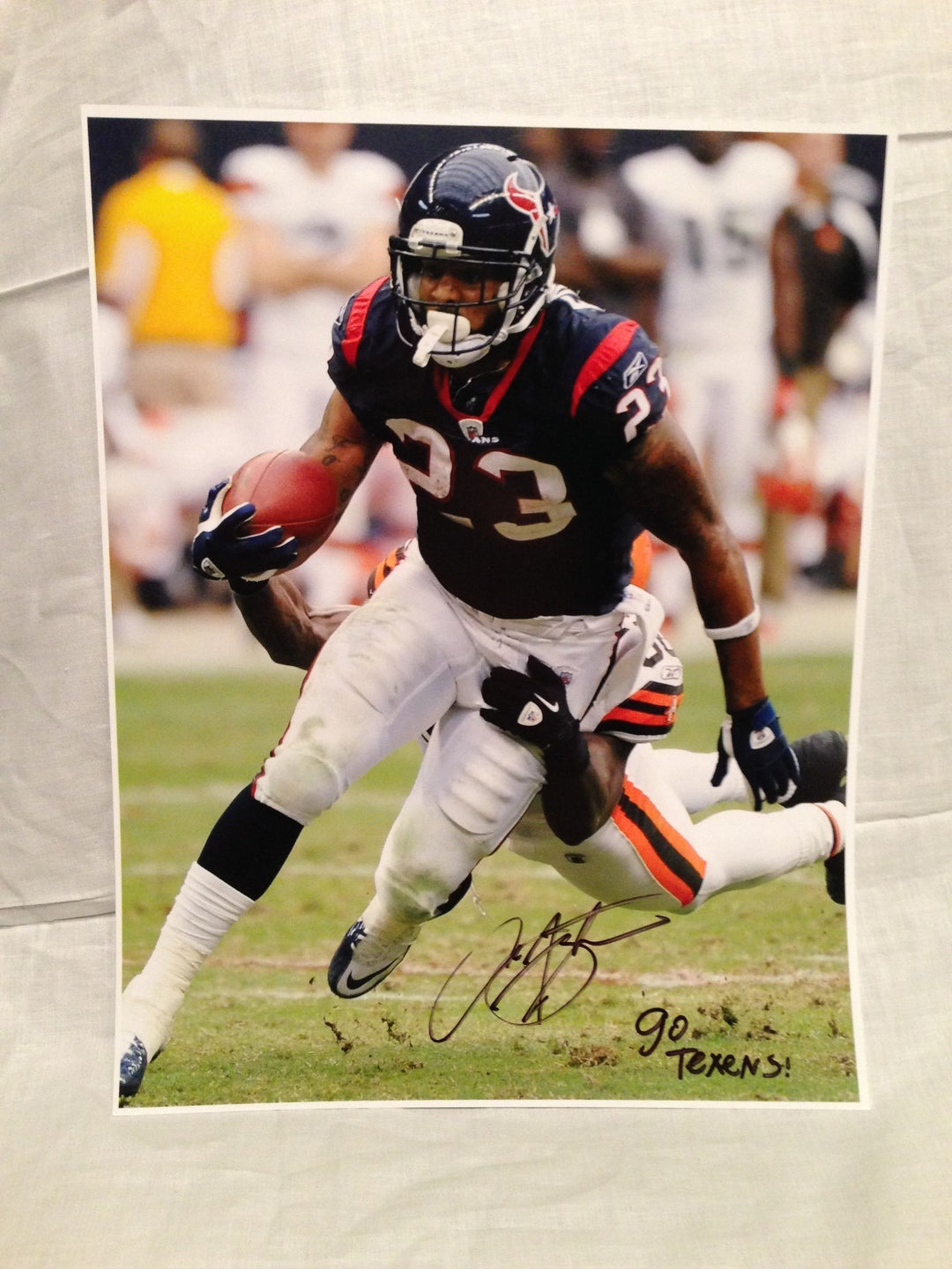 Houston Texans Arian Foster SIGNED AUTO FOOTBALL 11X14 PHOTO NFL RB WOW COA
