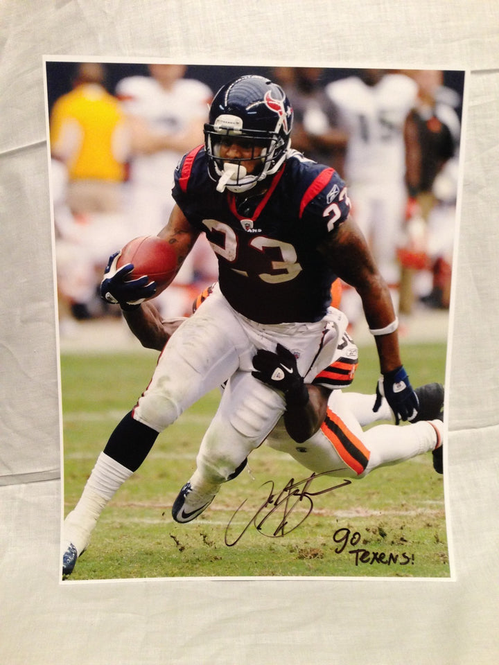 Houston Texans Arian Foster SIGNED AUTO FOOTBALL 11X14 PHOTO NFL RB WOW COA