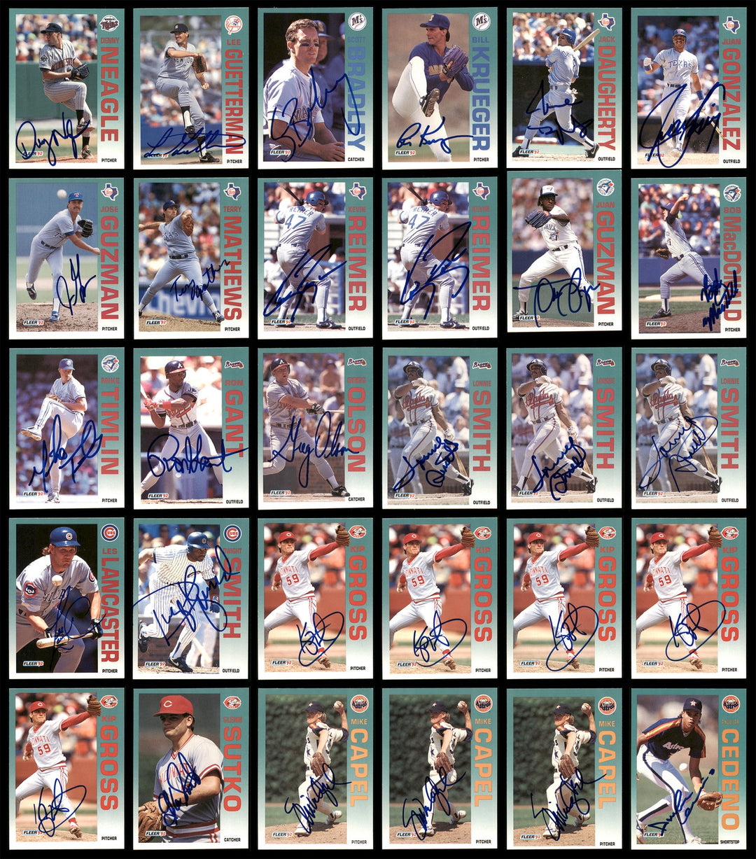 1992 Fleer Baseball Autographed Signed Cards Lot Of 115
