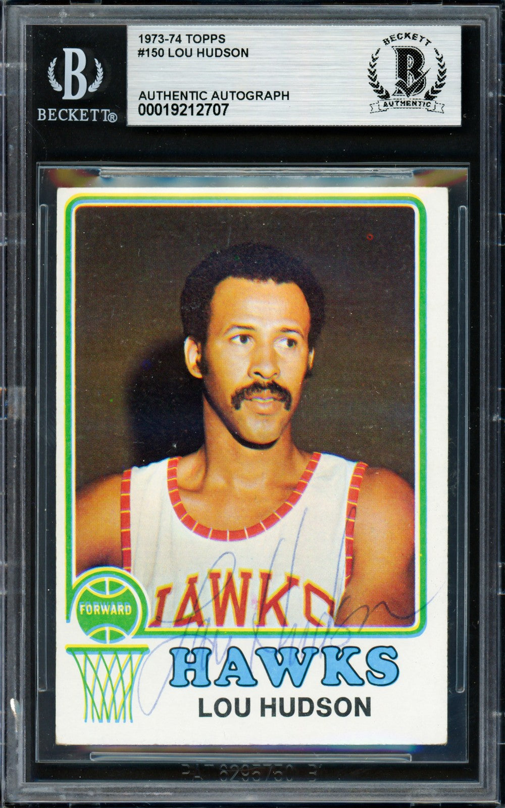 Lou Hudson Signed 1973-74 Topps Card 150 Atlanta Hawks Beckett