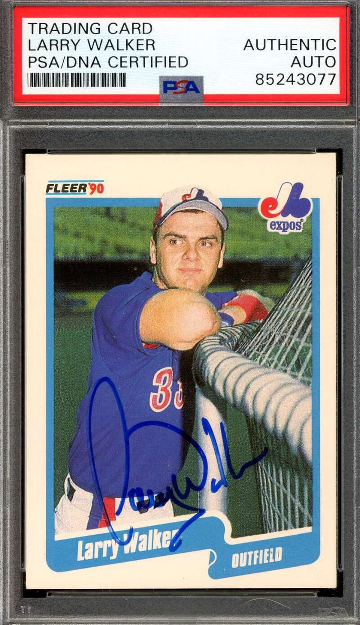 Larry Walker PSA DNA Signed 1990 Fleer Rookie Autograph